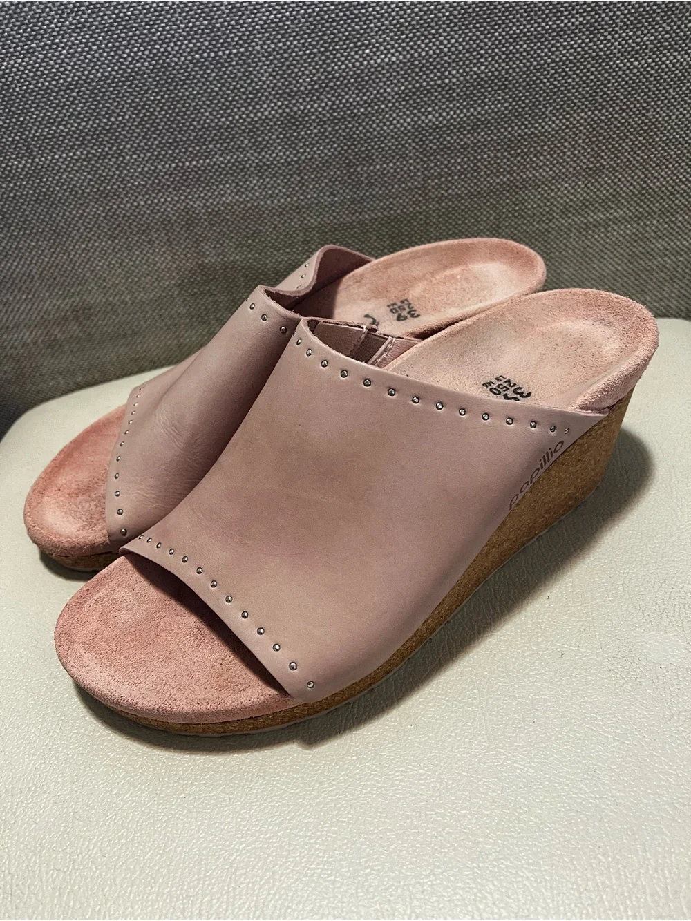 Papillio By Birkenstock Namica Pink  Cork Wedge Slide Sandals Women’s Size 39